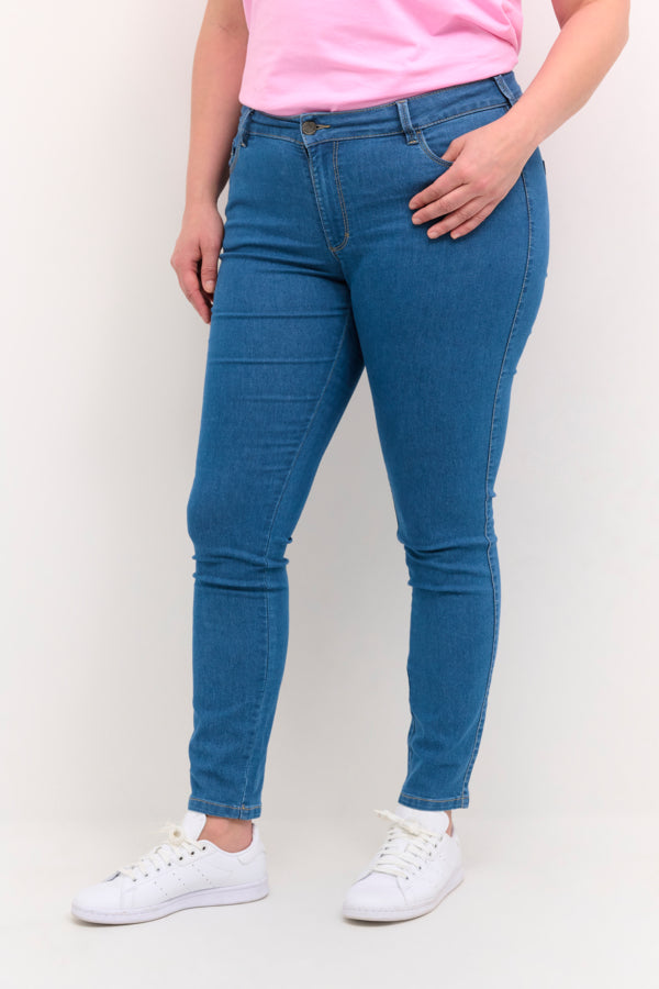 10581302 KCvicka Ida Slim Jeans, Medium Blue Washed Denim