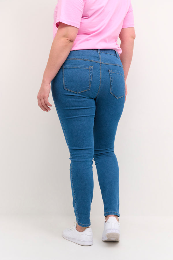 10581302 KCvicka Ida Slim Jeans, Medium Blue Washed Denim
