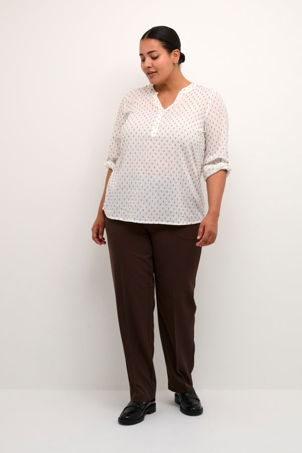 10581317 KCsolo Blouse, Chalk black dot