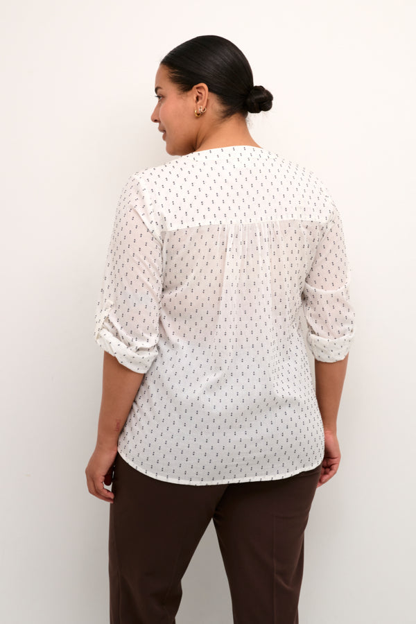 10581317 KCsolo Blouse, Chalk black dot
