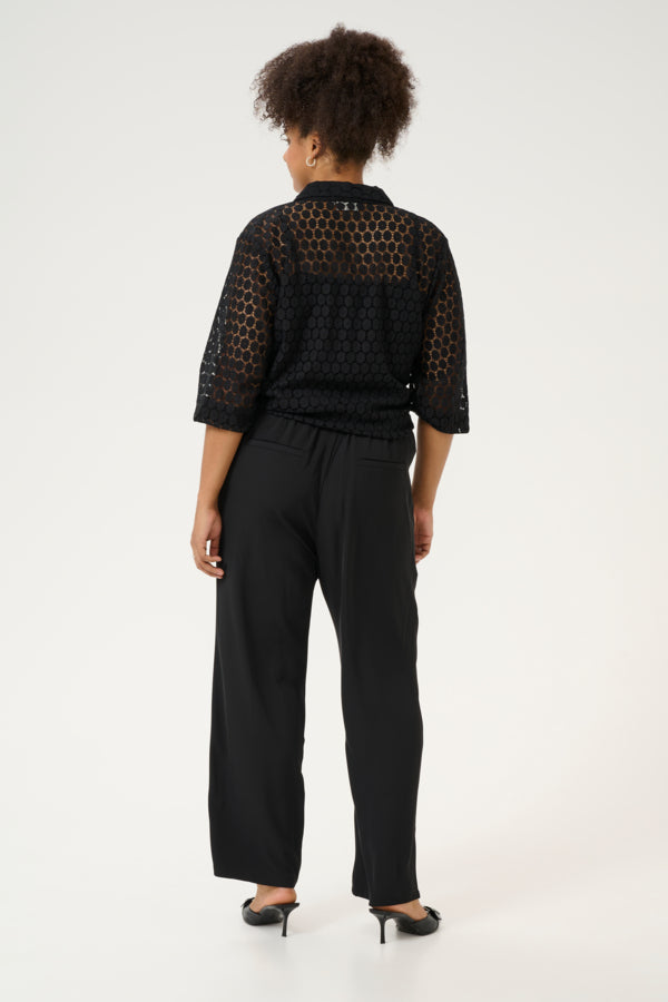 10581981 KCsigne HW Wide Pants, Black Deep