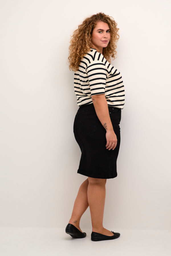 KAFFE CURVE 10582366 KCjolie Denim Skirt, Washed Black