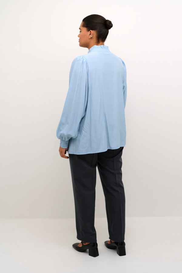 KAFFE CURVE 10582643 KCdorina Blouse, Celestial Blue