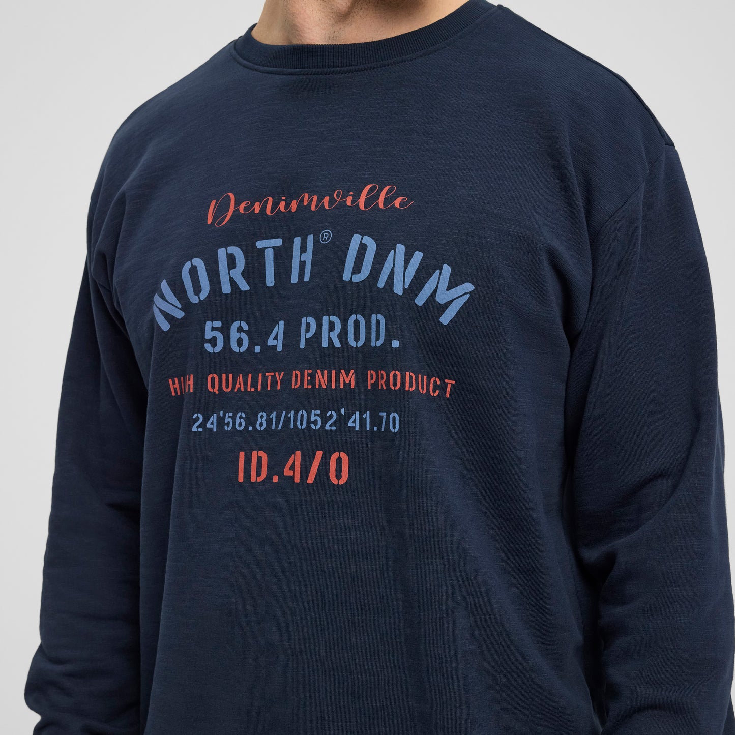 North 56Denim 43327 logo sweat, 580 Navy blue