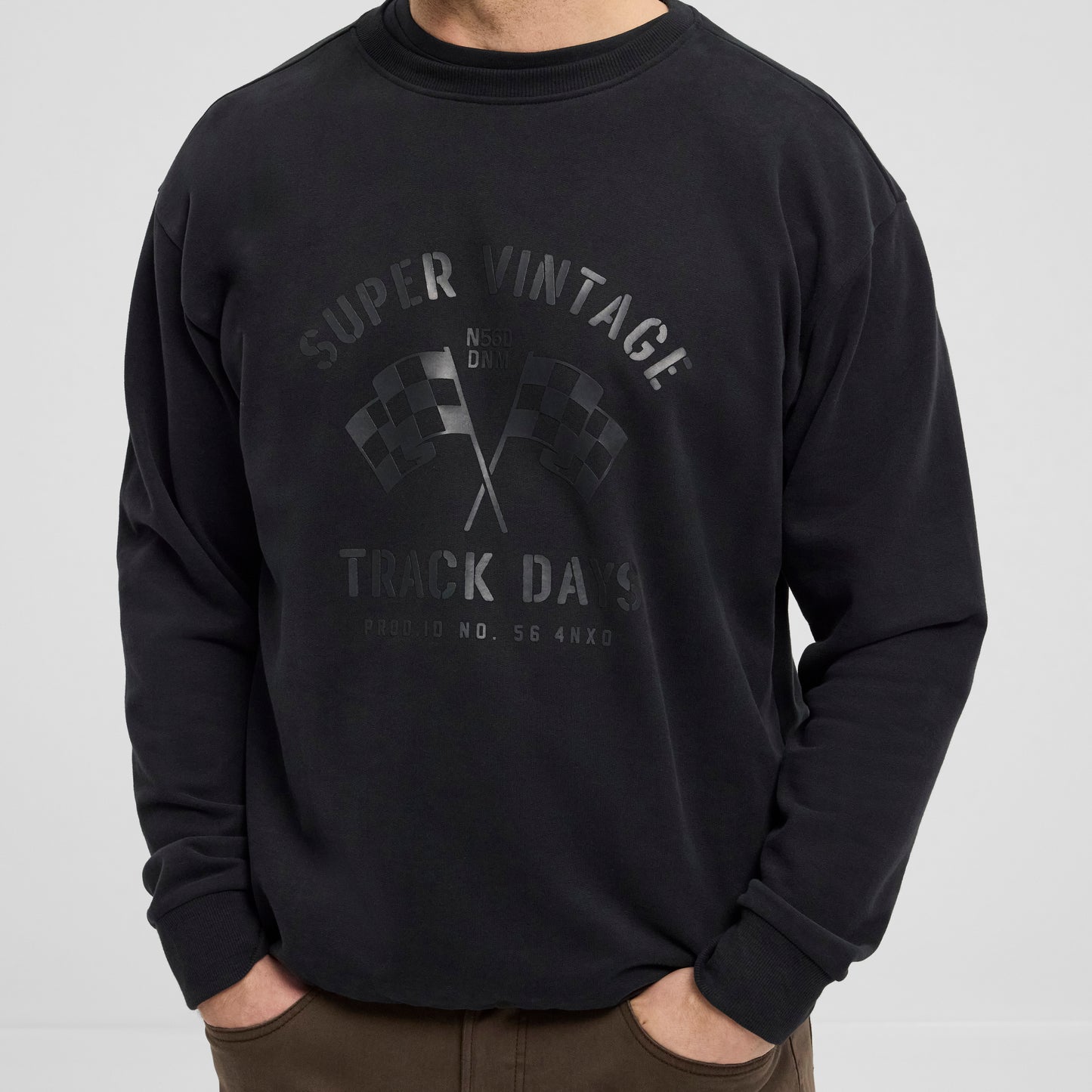 North 56Denim 43328 crew neck sweat, 099 black