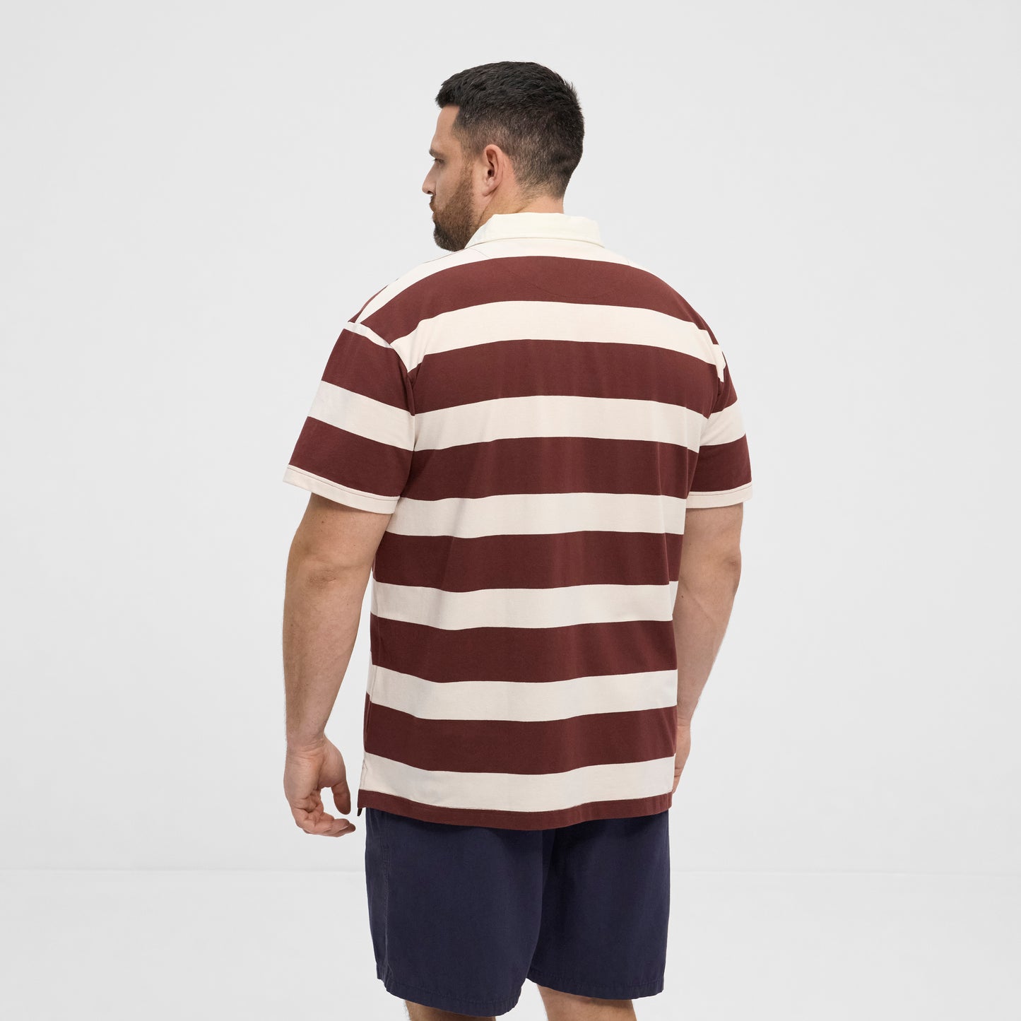 NORTH LATITUDE 51315 denim rugby polo - Bordeaux