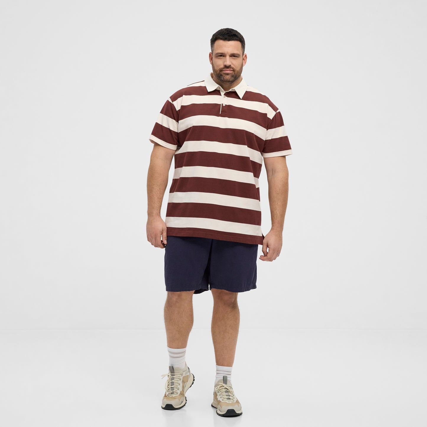NORTH LATITUDE 51315 denim rugby polo - Bordeaux