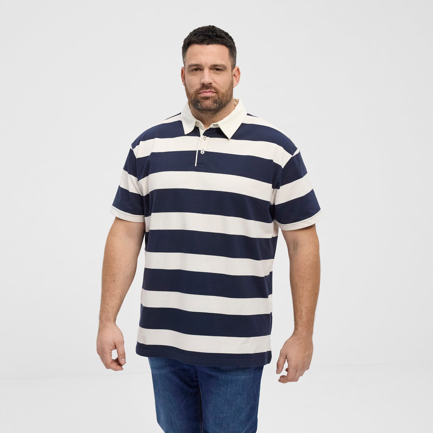 NORTH LATITUDE 51315 denim rugby polo - Night Sky