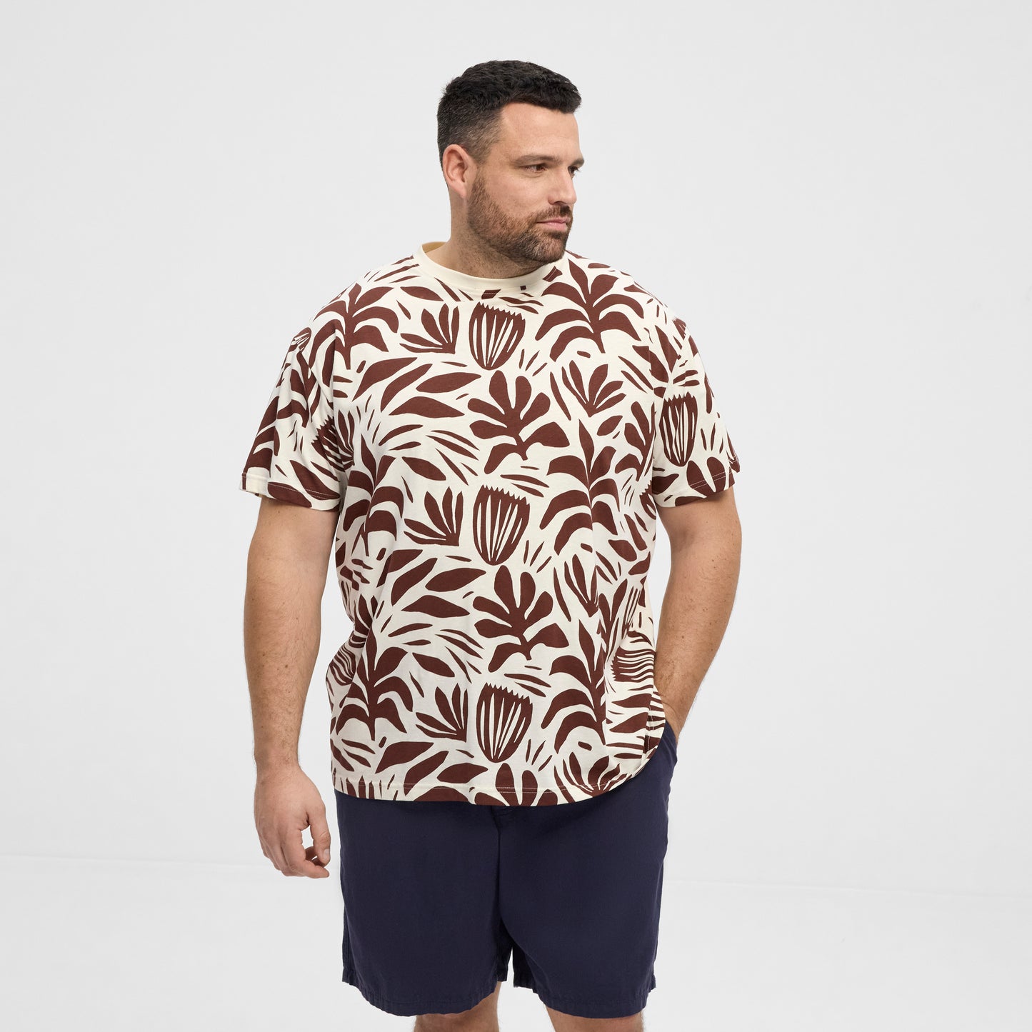 NORTH LATITUDE denim allover printed tee - Bordeaux