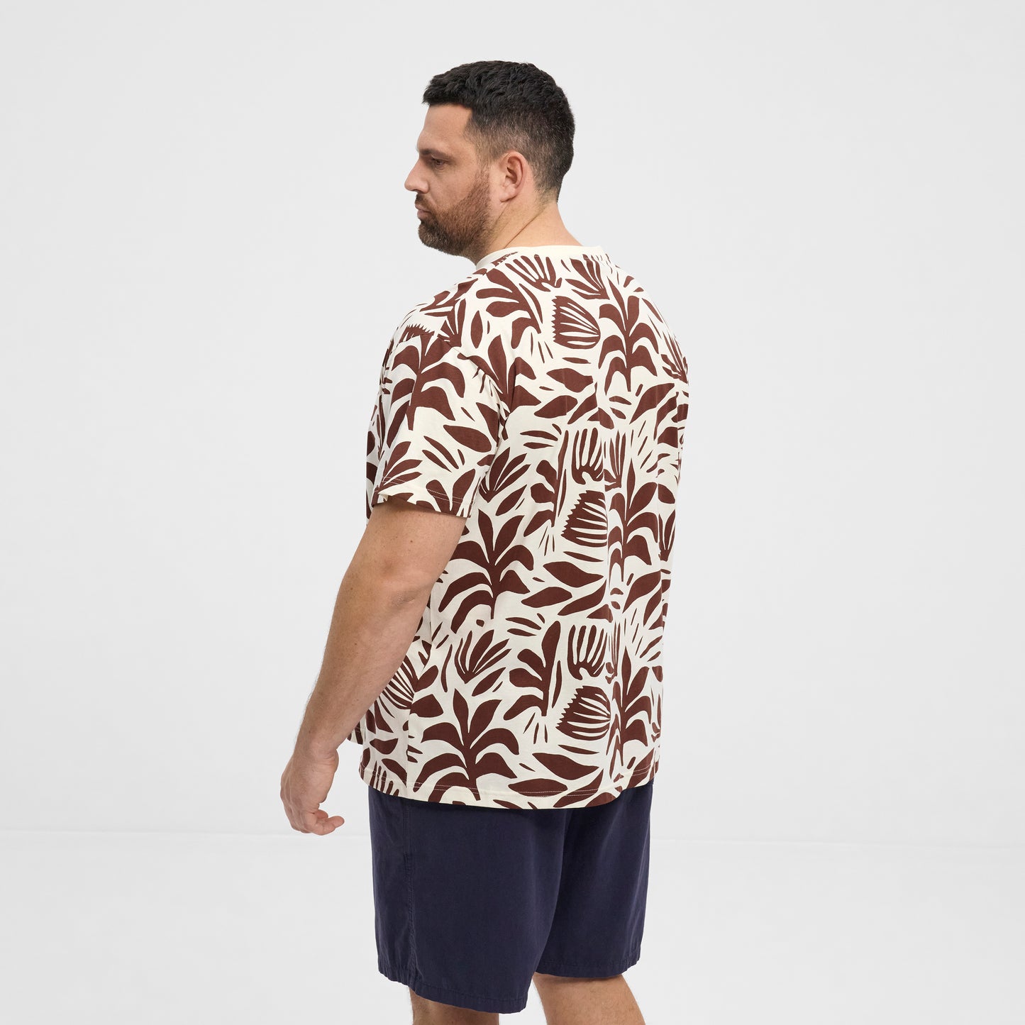 NORTH LATITUDE denim allover printed tee - Bordeaux