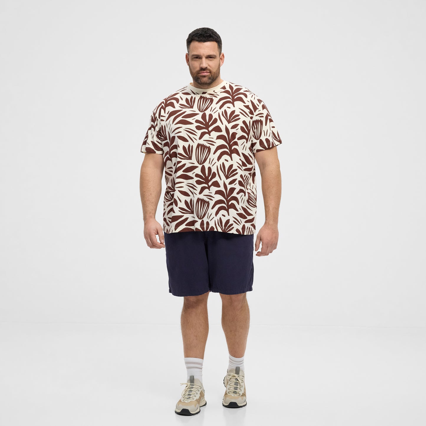 NORTH LATITUDE denim allover printed tee - Bordeaux