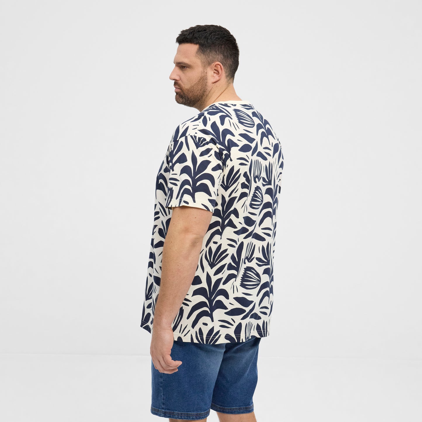 NORTH LATITUDE 51324 denim allover printed tee - Night Sky