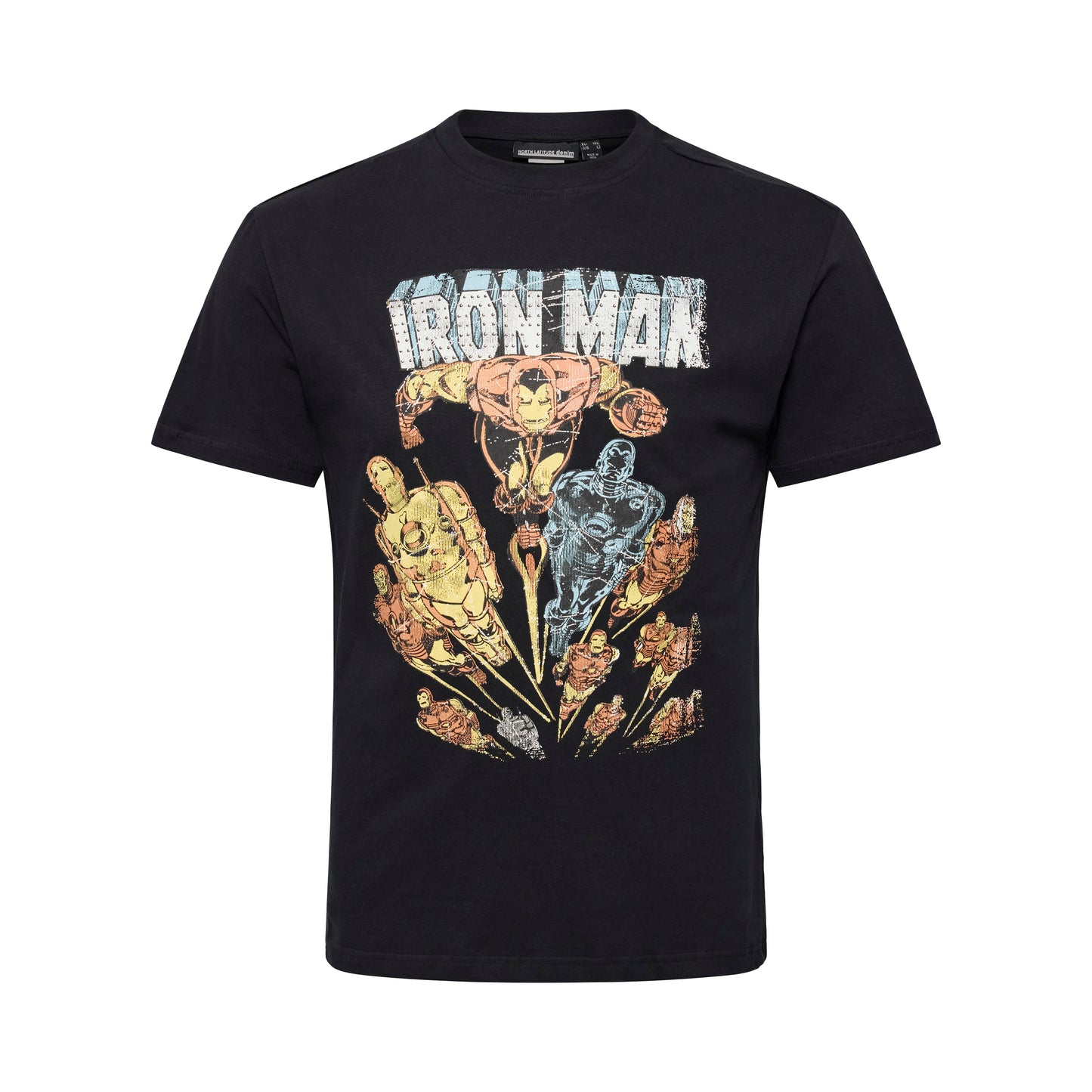 NORTH LATITUDE 51349 denim Iron Man T-shirt - Black