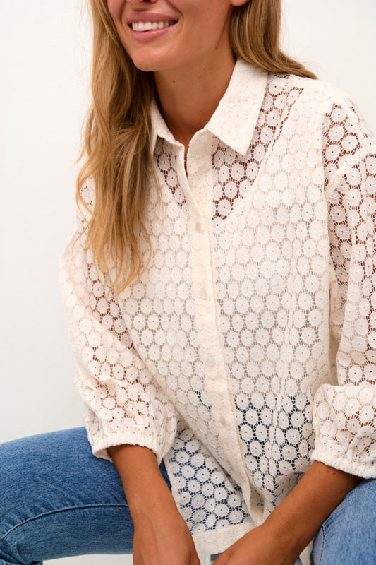10508509 KAloren Lace Shirt, 110602 Chalk
