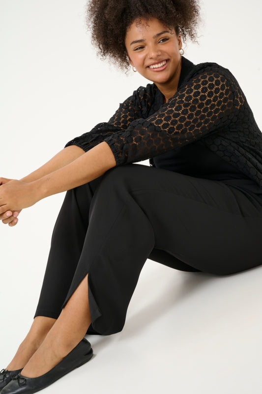 10581981 KCsigne HW Wide Pants, Black Deep
