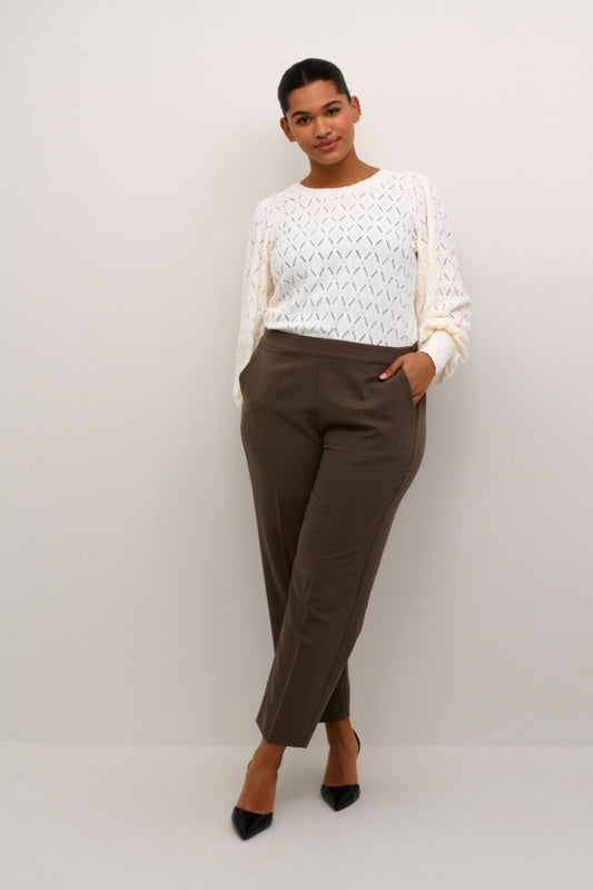 Kaffe Curve 10582642 KCtina Lace Blouse, Chalk