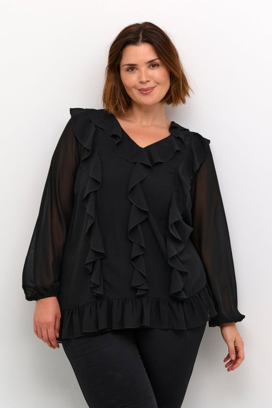KAFFE CURVE 10582799 KCninni Blouse, Black Deep