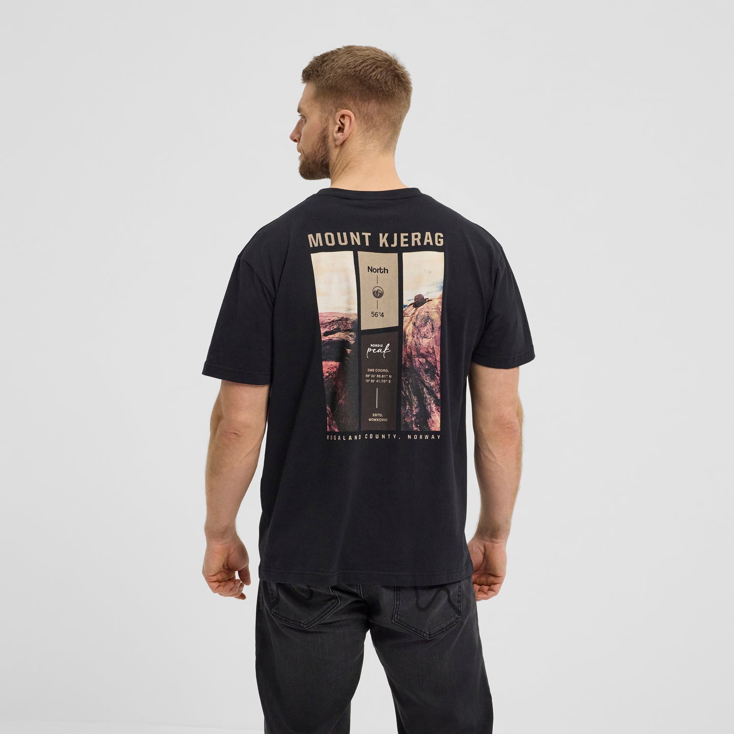 North 56°4 43108 Printed back t-shirt, 099 Black