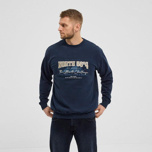 North 56°4 43114 Crewneck sweat w/embroidery, 580 Navy