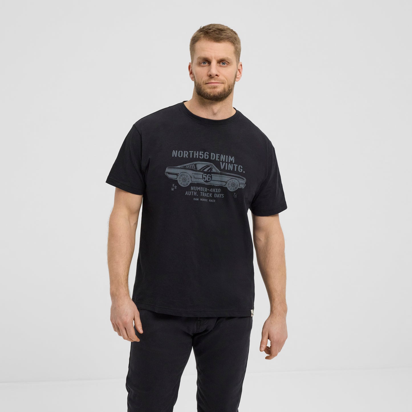 North56Denim 43313 Printed T-shirt, 099 Black