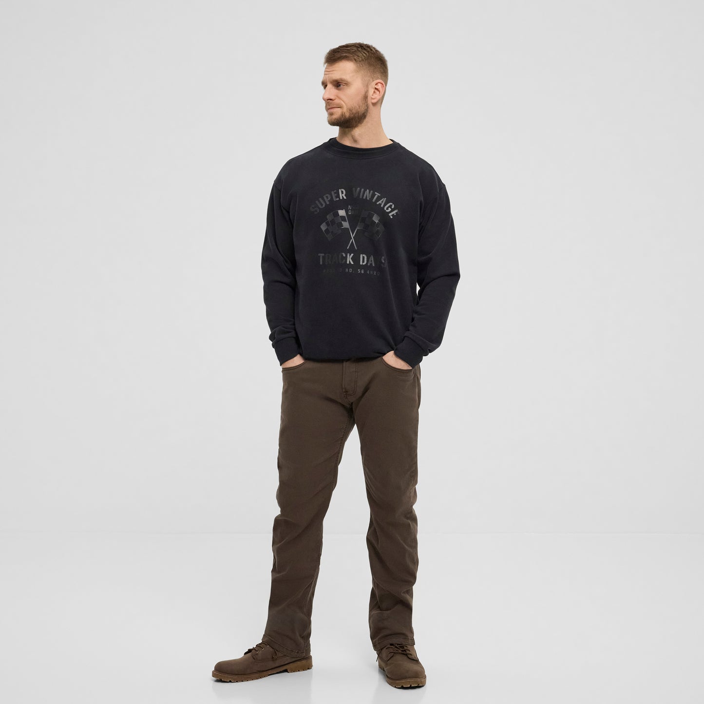 North 56Denim 43328 crew neck sweat, 099 black
