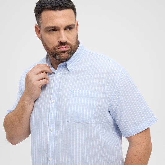 NORTH striped linen cotton shirt - Light Blue - 51108