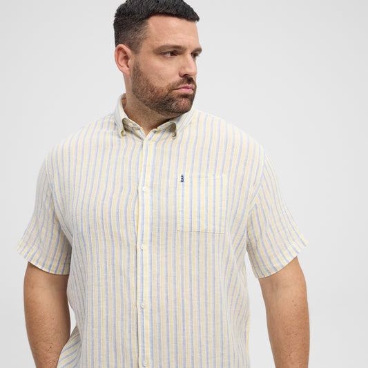 NORTH striped linen cotton shirt - Yellow - 51109