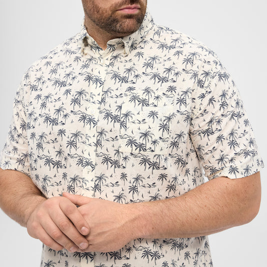 NORTH printed linen cotton shirt - Off White - 51111