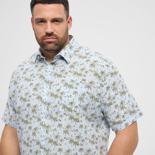 NORTH printed linen cotton shirt - Light Blue - 51111