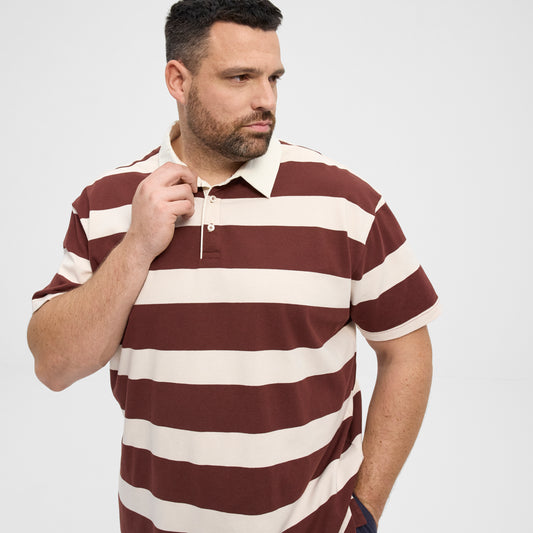 NORTH LATITUDE 51315 denim rugby polo - Bordeaux