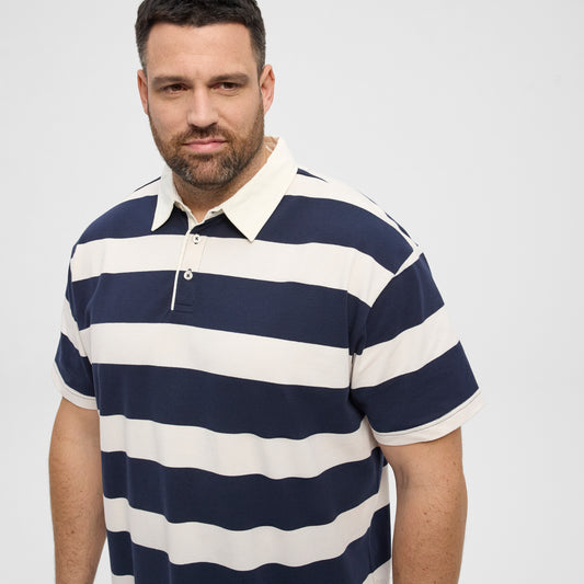 NORTH LATITUDE 51315 denim rugby polo  - Night Sky