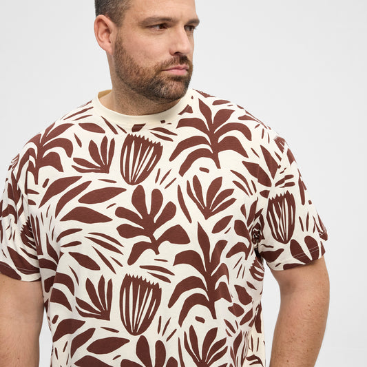 NORTH LATITUDE denim allover printed tee - Bordeaux