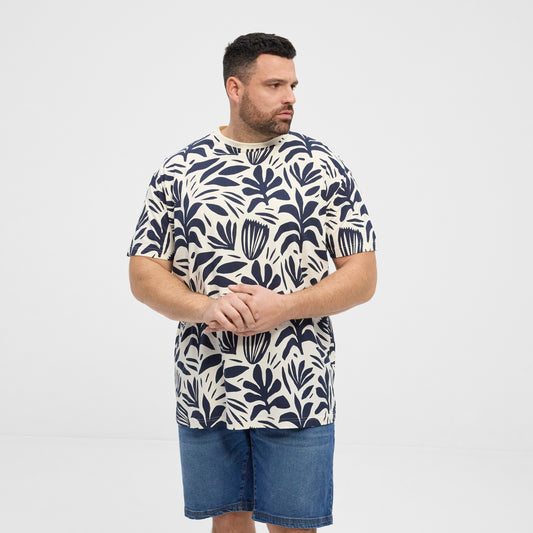 NORTH LATITUDE 51324 denim allover printed tee - Night Sky