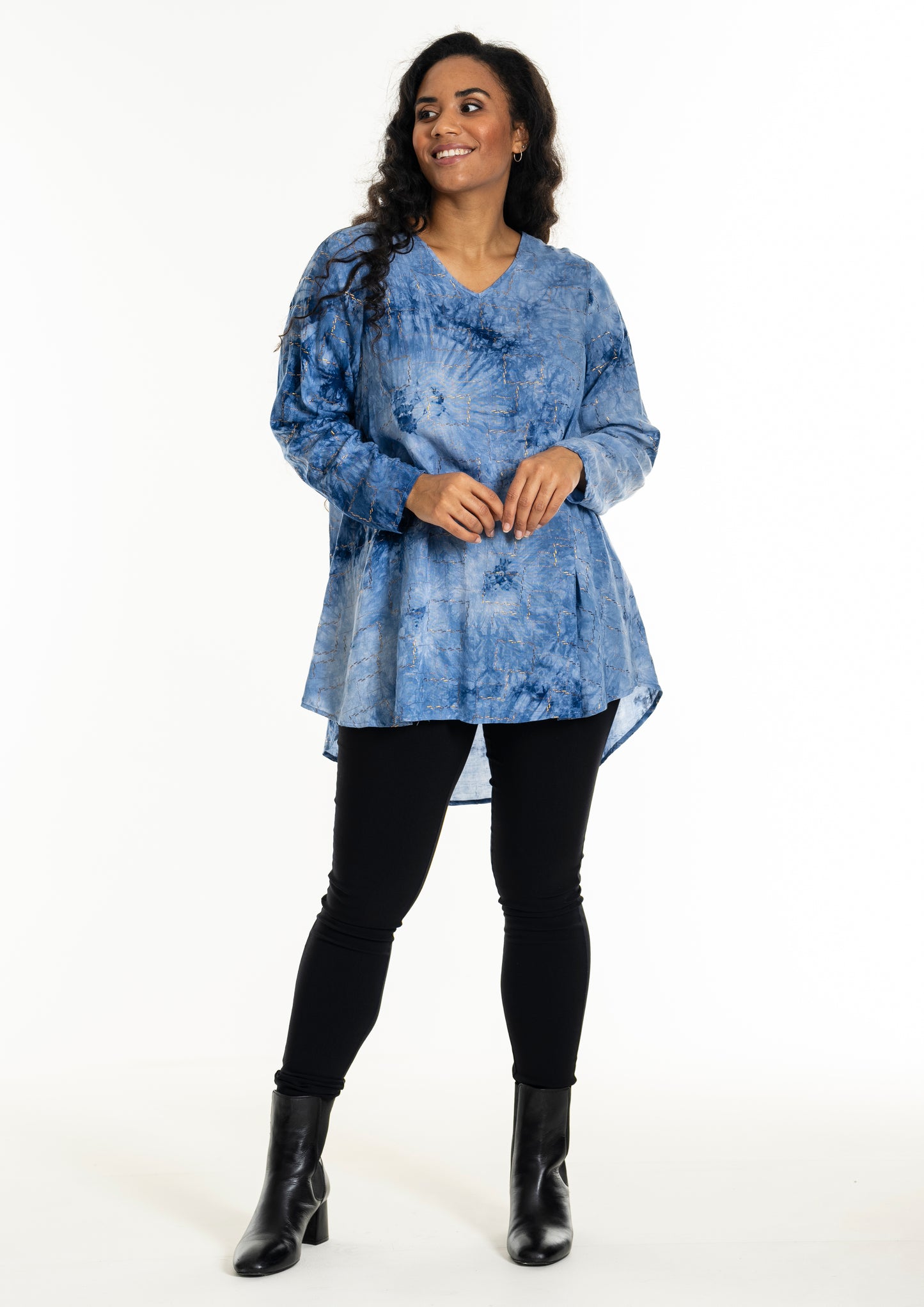 Studio S245834 Sberit Blouse, Blue whit gold