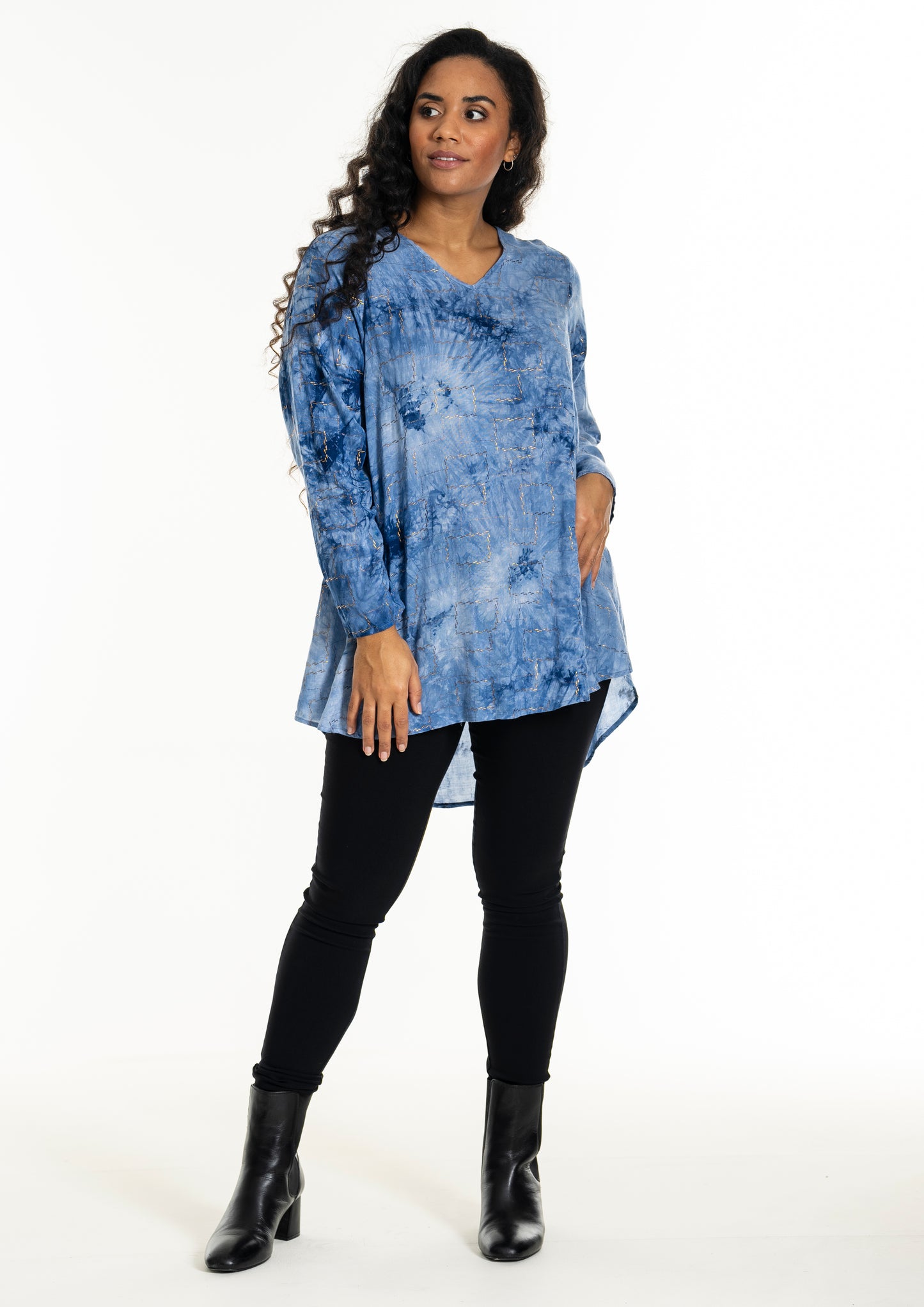 Studio S245834 Sberit Blouse, Blue whit gold